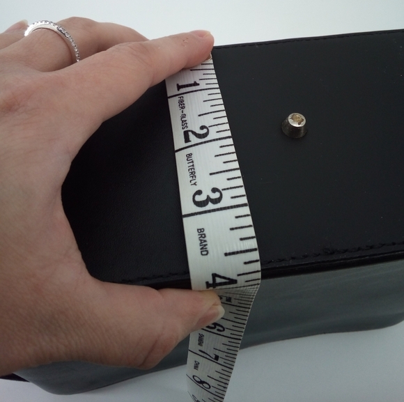 Franklin Covey Full Grain Leather Black Shoulder Bag Lavender Closure Gingham - Picture 11 of 16